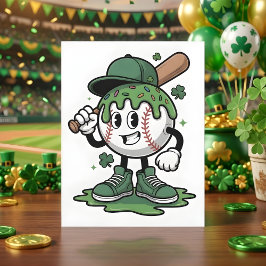 Cartão De Festividades Funny St Patrick Days Baseball Design