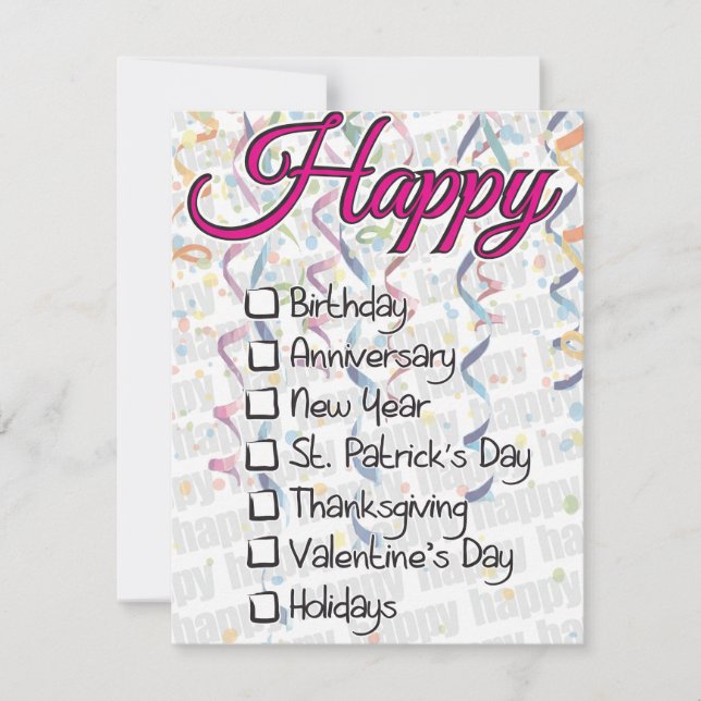 Cartão De Festividades Funny St Patricks Day Checkbox Card (Frente)