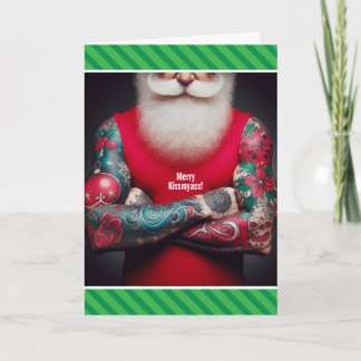 Cartão De Festividades Funny Tattooed Santa - Ink the Halls