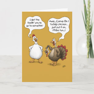 Cartão De Festividades Funny Thanksgiving Cards: Big Chicken
