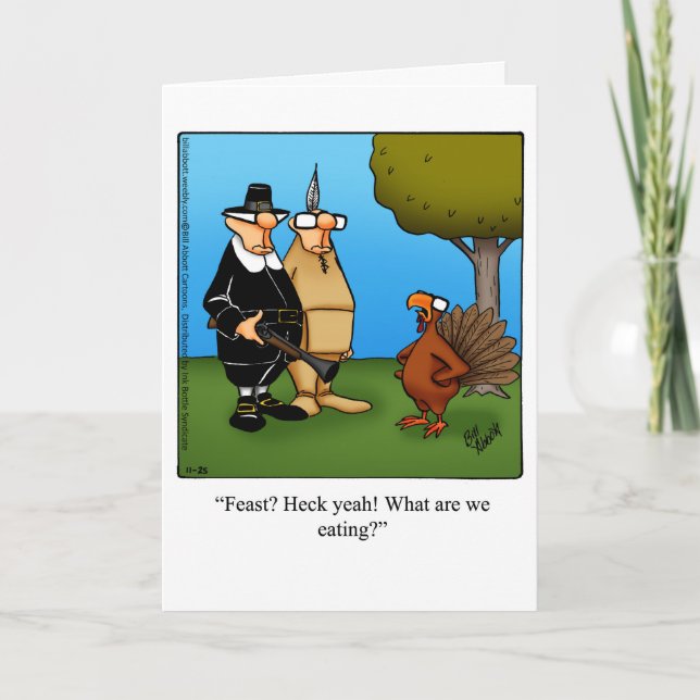 Cartão De Festividades Funny Thanksgiving Humor Greeting Card (Frente)