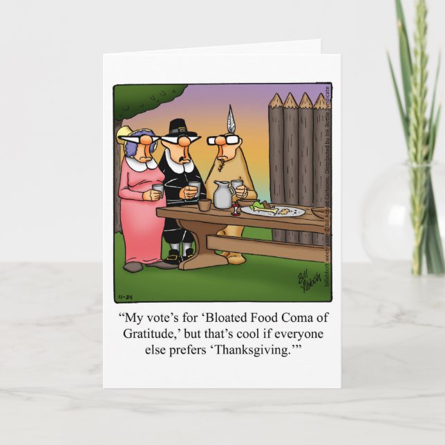 Cartão De Festividades Funny Thanksgiving Humor Greeting Card (Frente)