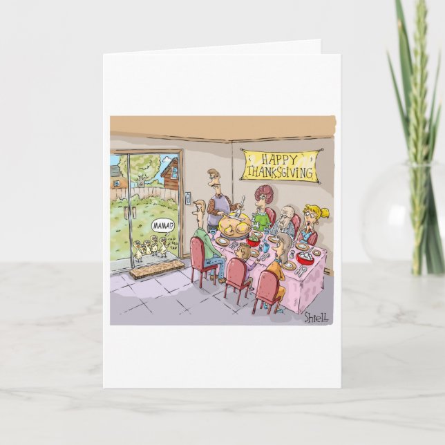 CARTÃO DE FESTIVIDADES FUNNY THANKSGIVING - TURKEY KIDS (Frente)