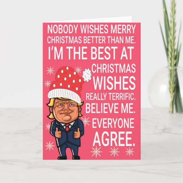 Cartão De Festividades Funny Trump Christmas Wishes Card (Frente)