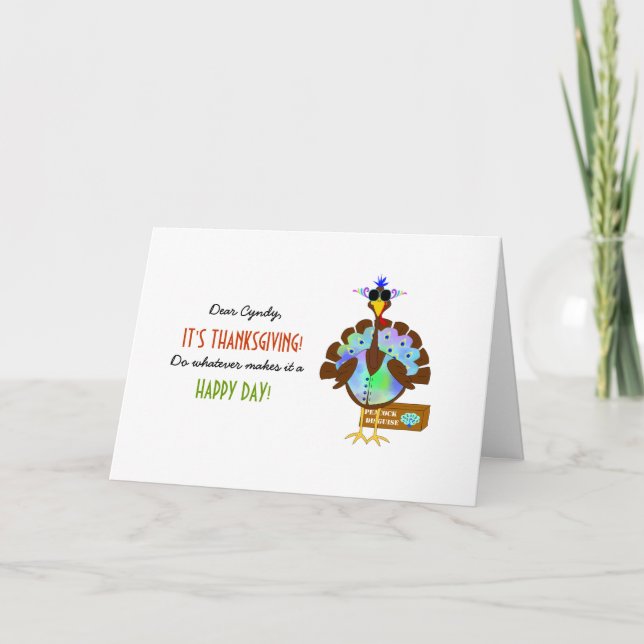 Cartão De Festividades Funny Turkey Day Thanksgiving Greeting (Frente)