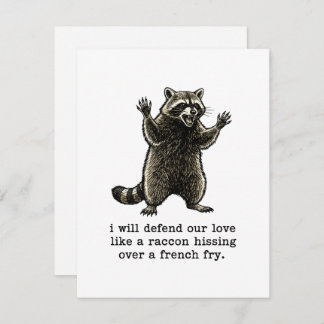 Cartão De Festividades Funny Valentine Card Raccoon Love for Couples