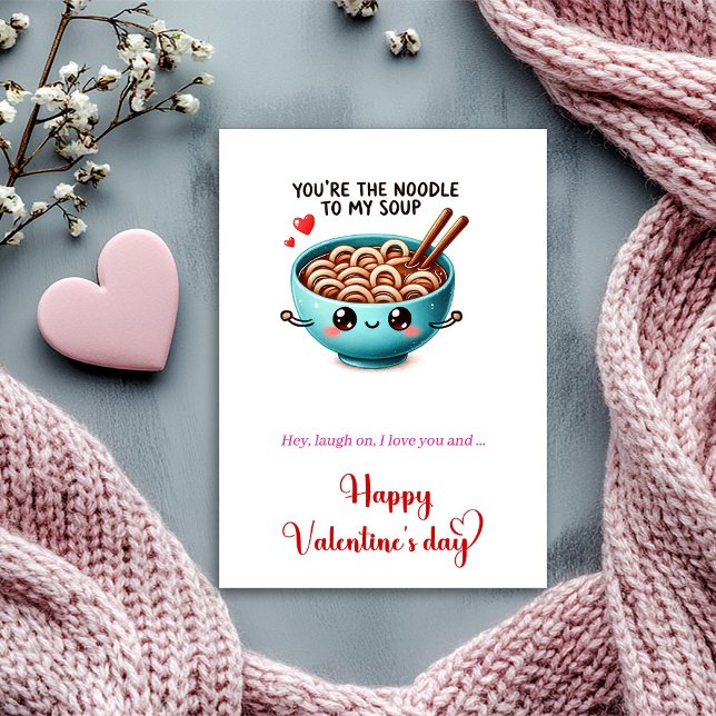 Cartão De Festividades Funny Valentine Card with Cute Cartoon Food Humor (Funny Valentine Card with Cute Cartoon Food Humor)