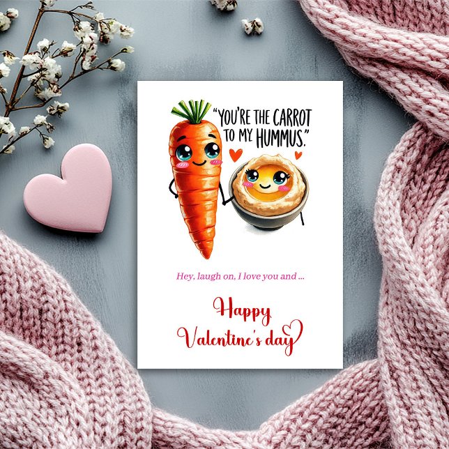 Cartão De Festividades Funny Valentine Card with Cute Cartoon Fruit Humor (Funny Valentine Card with Cute Cartoon Fruit Humor)