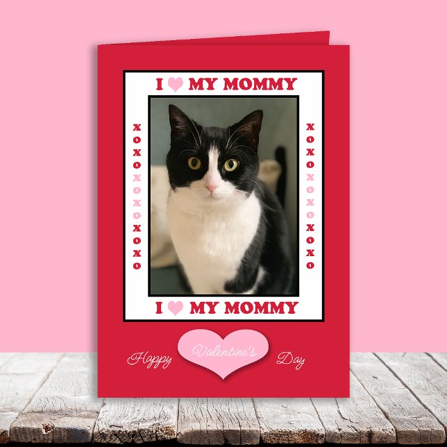 Cartão De Festividades Funny Valentine Day from Cat to Meowmy Your Photo (Criador carregado)