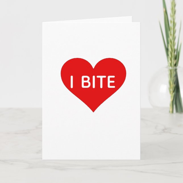 Cartão De Festividades funny valentine's Card I BITE bestselling (Frente)