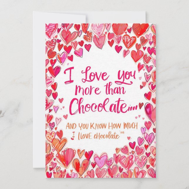 Cartão De Festividades funny valentines day  Chocolate cards (Frente)