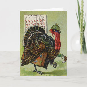 Cartão De Festividades Funny Vintage Thanksgiving card