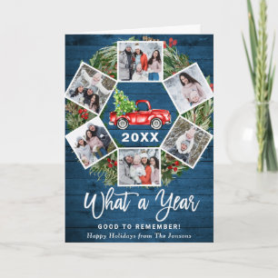 Cartão De Festividades Funny What a Year Christmas Red Truck 6 PHOTO