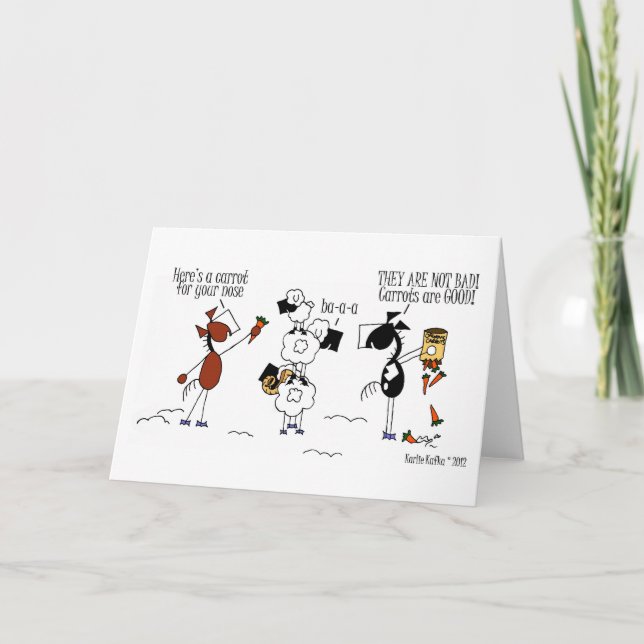 Cartão De Festividades Funny Winter Horse & Sheep Snowman Cartoon Card (Frente)