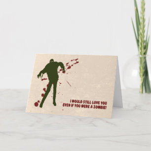 Cartão De Festividades Funny Zombie with Blood Valentine’s Day Card