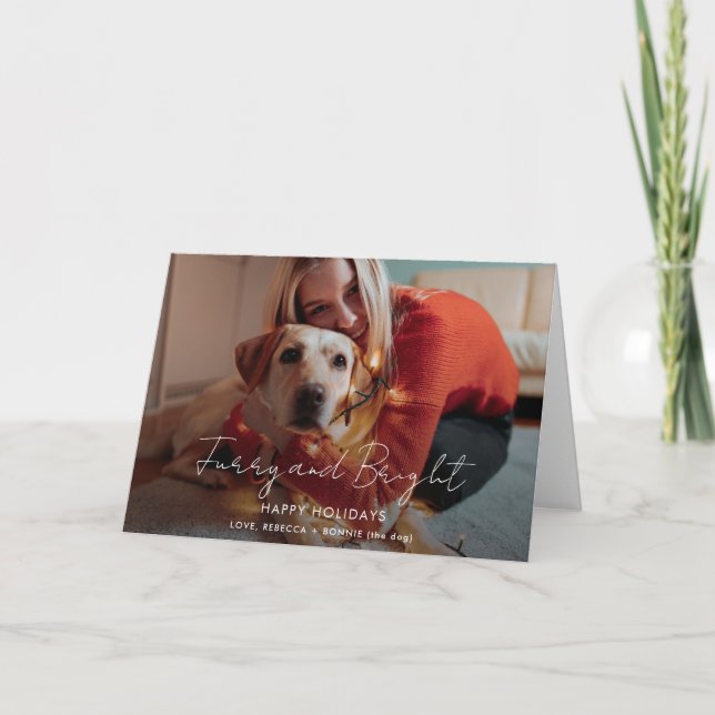 Cartão De Festividades Fúria e Bright Foto manuscrita Natal (Frente)