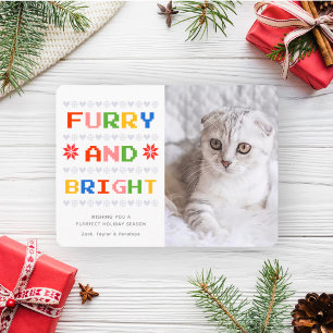 Cartão De Festividades Furry e Bright   Foto de Natal