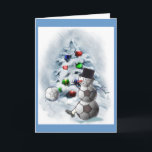 Cartão De Festividades Futebol Ball Snowman Natal<br><div class="desc">Um bonitão de bola de futebol está esperando que suas férias chutem! Boa mercadoria de Natal e ideias de presentes para o amante de futebol na sua lista de compras de férias!</div>