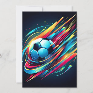 Cartão De Festividades Futebol Cibernético Futurista Esportes de Velocida