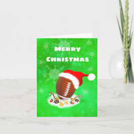 Cartão De Festividades Futebol de Natal Alegre Com Chapéu e Lanches do Pa