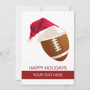 Cartão De Festividades Futebol de Natal - Ball Santa Hat