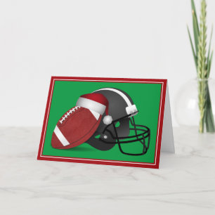 Cartão De Festividades Futebol de Natal e Capacete