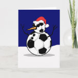 Cartão De Festividades Futebol Snowman<br><div class="desc">Natal</div>