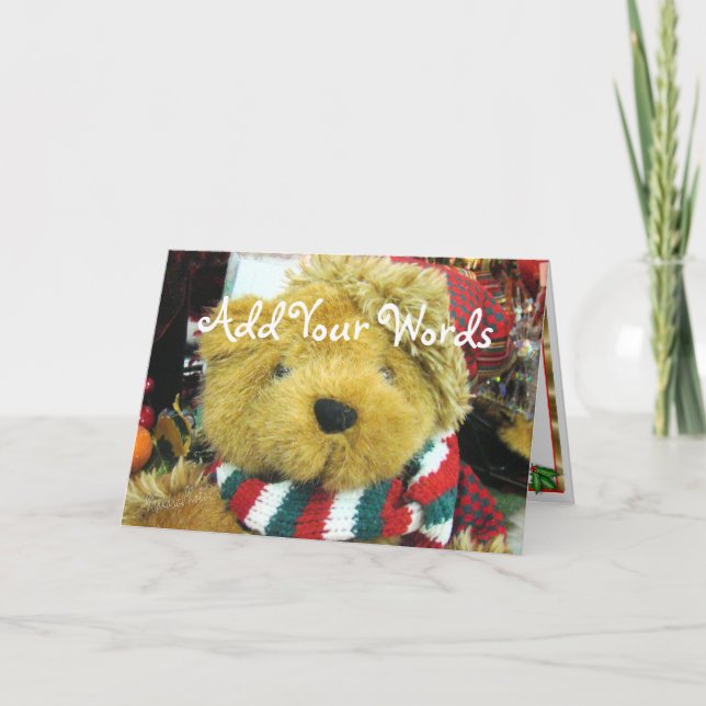 Cartão De Festividades Fuzzy Bear- customize (Frente)