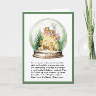 Cartão De Festividades G globo de neve religioso de St. André Novena Nati