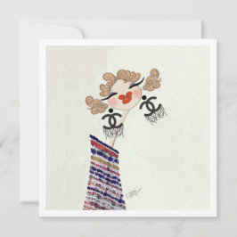 Cartão De Festividades Gabrielle Coco é uma ilustração feliz da moda