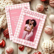 Galentine’s Day Bestie Pink Gingham Photo