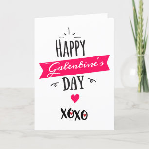 Cartão De Festividades Galentine X ❤ X ☐ Feliz Dia dos Galentinos rosas
