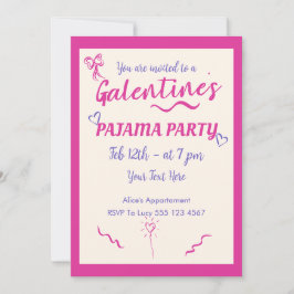 Cartão De Festividades Galentine's Day Girls Pajama Party Invitation