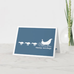 Cartão De Festividades Galgos que puxam o trenó do papai noel