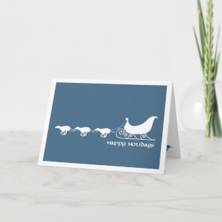 Cartão De Festividades Galgos que puxam o trenó do papai noel