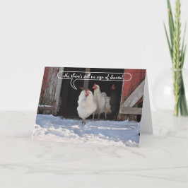 Cartão De Festividades Galinhas que esperam o Natal do papai noel