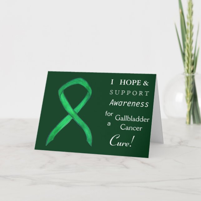 Cartão De Festividades Gallbladder Cancer Awareness Ribbon Greeting Card (Frente)