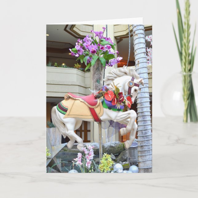 Cartão De Festividades Galloping Christmas Pony (Frente)