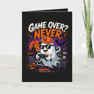 Cartão De Festividades Game Over Nunca Gamer Fantasma Halloween Engraçado