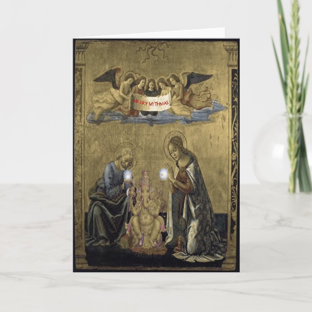 Cartão De Festividades Ganesha Nativity (Frente)