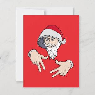 Cartão De Festividades Gangsta Bacana Papai Noel do Hip Hop de Mão de Rim
