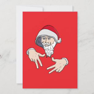 Cartão De Festividades Gangsta Descolado Papai Noel do Hip Hop de Mão de