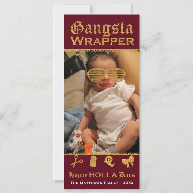 Cartão De Festividades Gangsta Wrapper Feliz Natal (Frente)