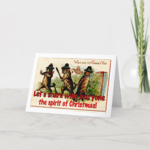 Cartão De Festividades Gangue de natal de Cat