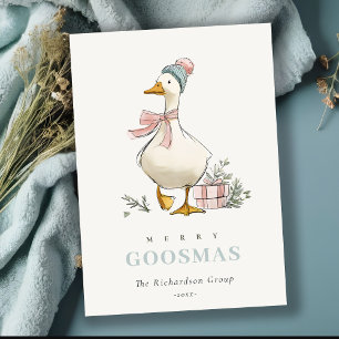 Cartão De Festividades Ganso de Natal Goosmas Engraçado Natalino