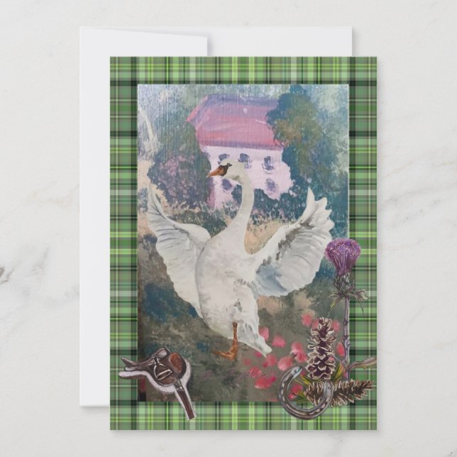 Cartão De Festividades ganso na fazenda ou cisne na fazenda (Frente)