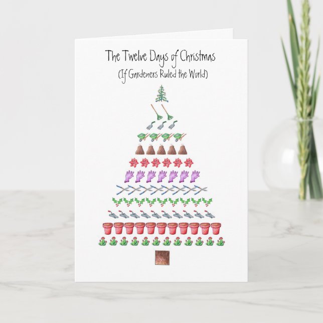 Cartão De Festividades Gardener's 12 Days of Christmas (Frente)