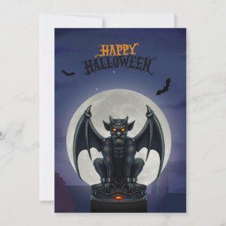 Cartão De Festividades Gargoyle Happy Halloween card