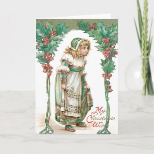 Cartão De Festividades Garota Bonita Holly