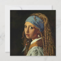 Garota com paródia de brinco de pérola